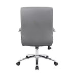 Chaise de conférence de direction grise - Boss Office Products : CaressoftPlus, Piètement chromé, Capacité de 125 kg