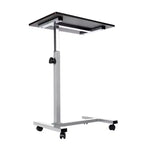 Table d'appoint mobile de 60 cm réglable en hauteur, avec plateau relevable, coloris noyer - Seville Classics : Support d'ordinateur portable pour lit d'hôpital
