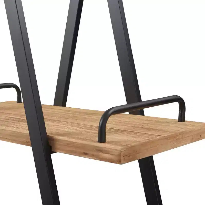 Étagère industrielle Morris à cadre en A 67" Naturel/Noir - Finch : Cadre en métal, 3 tablettes