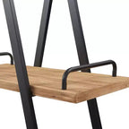 Étagère industrielle Morris à cadre en A 67" Naturel/Noir - Finch : Cadre en métal, 3 tablettes