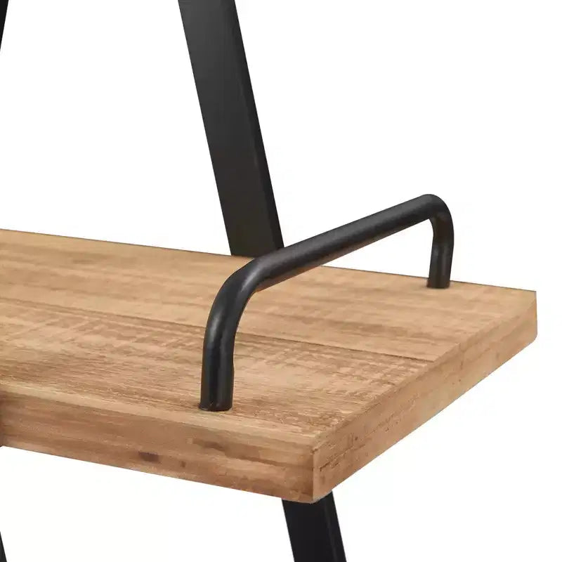 Étagère industrielle Morris à cadre en A 67" Naturel/Noir - Finch : Cadre en métal, 3 tablettes