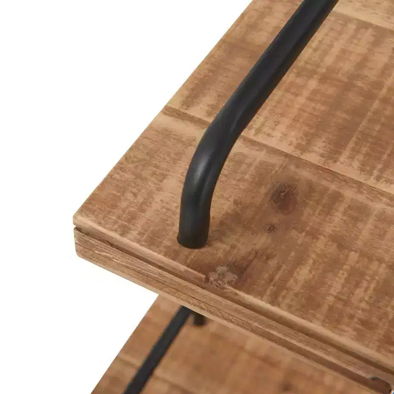 Étagère industrielle Morris à cadre en A 67" Naturel/Noir - Finch : Cadre en métal, 3 tablettes