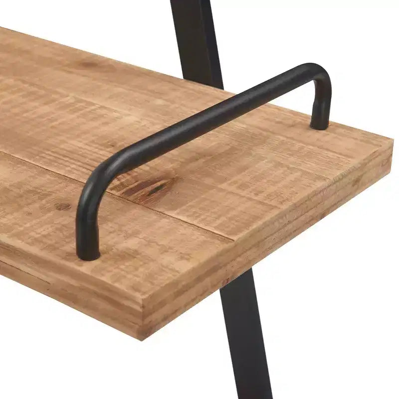 Étagère industrielle Morris à cadre en A 67" Naturel/Noir - Finch : Cadre en métal, 3 tablettes