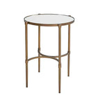 Table d'appoint ovale Lia en bronze antique - Martha Stewart : Petite table de boisson miroir, style campagnard rustique