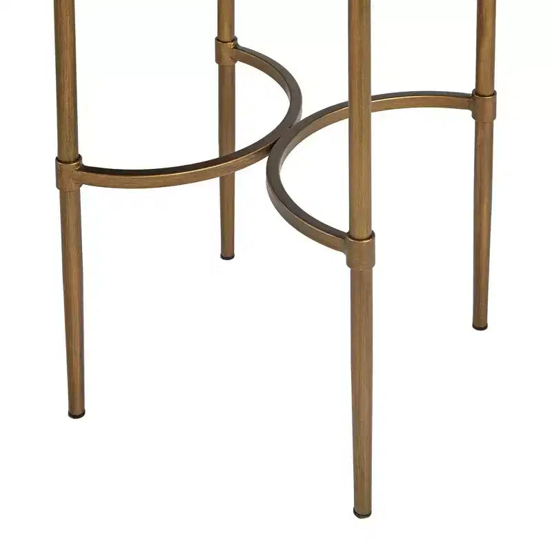 Table d'appoint ovale Lia en bronze antique - Martha Stewart : Petite table de boisson miroir, style campagnard rustique