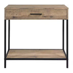 Table de Foyer Quinton 30 po Chêne de Récupération - OSP Home Furnishings : Cadre en acier, Tiroir, Étagère inférieure