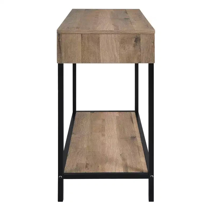 Table de Foyer Quinton 30 po Chêne de Récupération - OSP Home Furnishings : Cadre en acier, Tiroir, Étagère inférieure