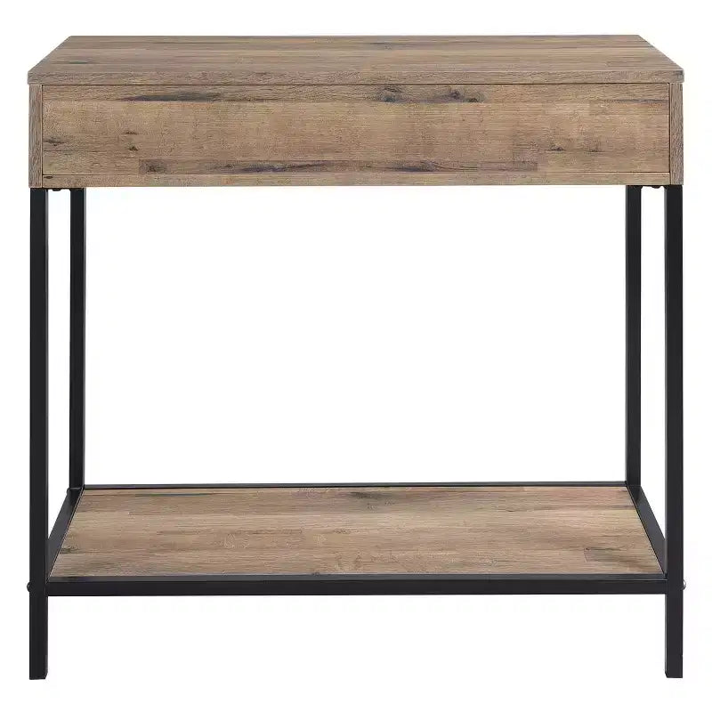 Table de Foyer Quinton 30 po Chêne de Récupération - OSP Home Furnishings : Cadre en acier, Tiroir, Étagère inférieure