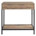 Table de Foyer Quinton 30 po Chêne de Récupération - OSP Home Furnishings : Cadre en acier, Tiroir, Étagère inférieure