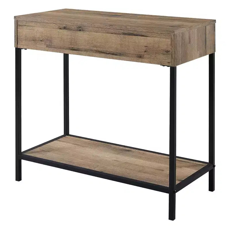 Table de Foyer Quinton 30 po Chêne de Récupération - OSP Home Furnishings : Cadre en acier, Tiroir, Étagère inférieure