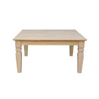 Table basse carrée Java Bois/Tannin - International Concepts : Bois dur non fini, style ferme, 45,7 cm de haut