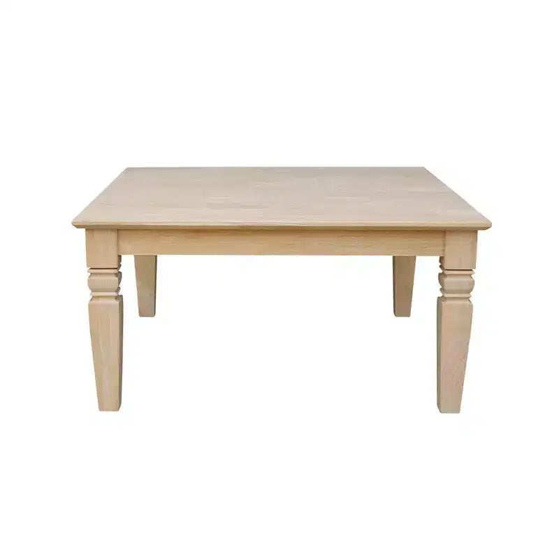 Table basse carrée Java Bois/Tannin - International Concepts : Bois dur non fini, style ferme, 45,7 cm de haut