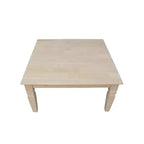 Table basse carrée Java Bois/Tannin - International Concepts : Bois dur non fini, style ferme, 45,7 cm de haut