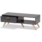 Table basse Kelson Wood Gris Foncé/Doré - Baxton Studio