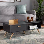 Table basse Kelson Wood Gris Foncé/Doré - Baxton Studio