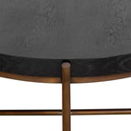 Table Basse Ronde Sylvie Chêne/Métal Noir - Armen Living