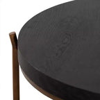 Table Basse Ronde Sylvie Chêne/Métal Noir - Armen Living