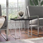 Table d'appoint Sbragia Geometric Metal Legs Faux Marbre - HOMES: Inside + Out: Cadre carré chromé