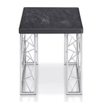 Table d'appoint Sbragia Geometric Metal Legs Faux Marbre - HOMES: Inside + Out: Cadre carré chromé