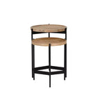 Tables gigognes Powell Tyrion en bois et métal, couleur naturelle