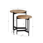 Tables gigognes Powell Tyrion en bois et métal, couleur naturelle