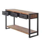 Console Calvin avec structure métallique Naturel/Noir - StyleCraft
