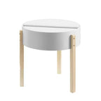Bodfish End Table White/Natural - Acme Furniture: Mid-Century Modern, Hidden Storage, Compact