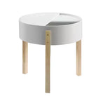 Table d'appoint Bodfish blanc/naturel - Acme Furniture : Mid-Century Modern, Rangement dissimulé, Compact