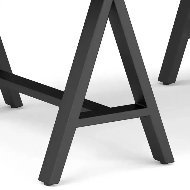 Table basse Hawkins en métal et bois, noyer - WyndenHall : rectangle industriel marron foncé avec rangement, cadre noir