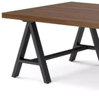 Table basse Hawkins en métal et bois, noyer - WyndenHall : rectangle industriel marron foncé avec rangement, cadre noir