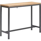 Table console Dobson en bois naturel et métal noir Naturel - Finch : Finition chêne, Style industriel, Étagère fixe