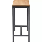 Table console Dobson en bois naturel et métal noir Naturel - Finch : Finition chêne, Style industriel, Étagère fixe