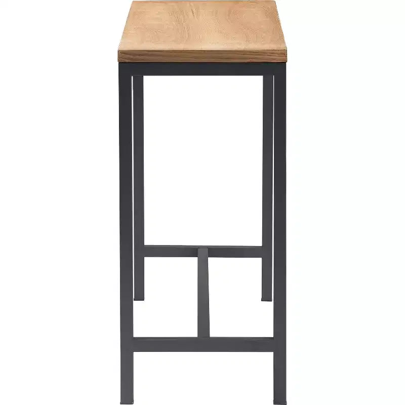 Table console Dobson en bois naturel et métal noir Naturel - Finch : Finition chêne, Style industriel, Étagère fixe
