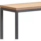 Table console Dobson en bois naturel et métal noir Naturel - Finch : Finition chêne, Style industriel, Étagère fixe