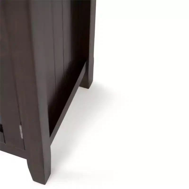 Meuble bas de rangement « Normandy » de 35 po, brun brunette – WyndenHall : Style transitionnel, portes vitrées, étagères réglables