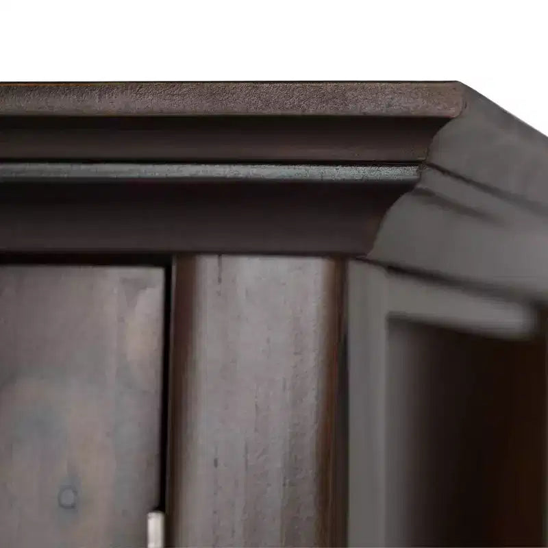 Meuble bas de rangement « Normandy » de 35 po, brun brunette – WyndenHall : Style transitionnel, portes vitrées, étagères réglables