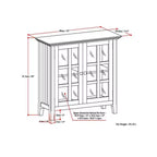 Meuble bas de rangement « Normandy » de 35 po, brun brunette – WyndenHall : Style transitionnel, portes vitrées, étagères réglables