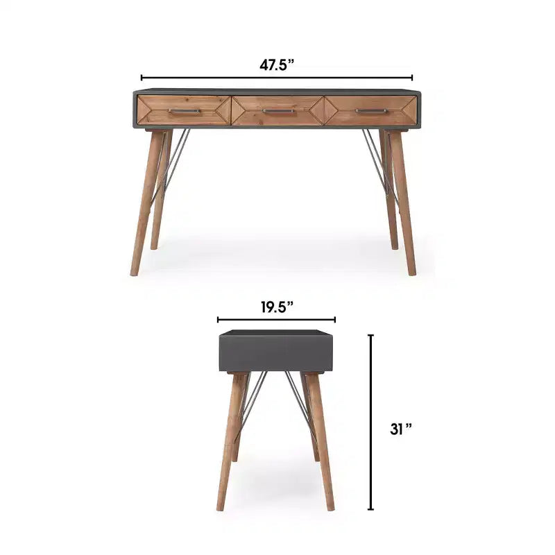 Table console de bureau Friedman grise - Finch