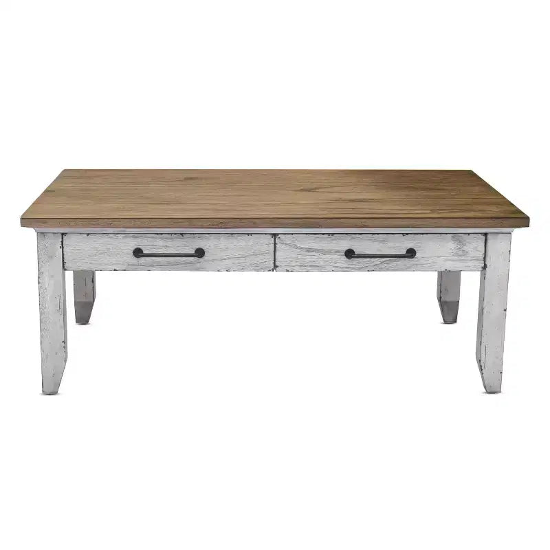 Bear Creek Cocktail Table Ivory/Light Brown - Steve Silver Co.