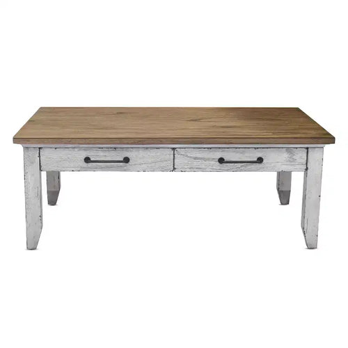 Bear Creek Cocktail Table Ivory/Light Brown - Steve Silver Co.