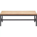 Dobson Natural Wood and Black Metal Coffee Table Natural - Finch