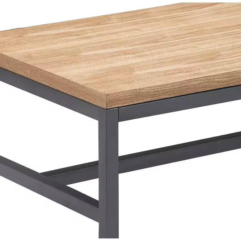 Table basse Dobson en bois naturel et métal noir Naturel - Finch