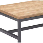 Table basse Dobson en bois naturel et métal noir Naturel - Finch
