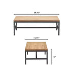 Table basse Dobson en bois naturel et métal noir Naturel - Finch