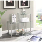 Table d'appoint à 3 niveaux en verre classique transparent - Breighton Home