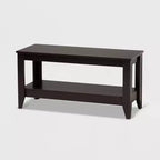 Elada Wenge Wood Coffee Table Dark Brown - Baxton Studio: Lower Shelf, Elegant Tapered Legs, Modern Design