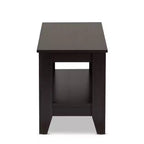 Table basse Elada en bois de wengé marron foncé - Baxton Studio : Étagère inférieure, pieds coniques élégants, design moderne