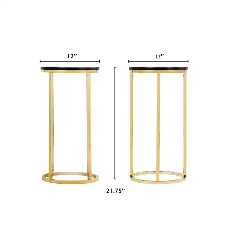 Table d'appoint ronde Ellias Noir/Or - Finch