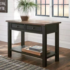 Table basse/de console Tyler Creek gris-brun/noir – Signature Design by Ashley : moderne du milieu du siècle avec étagère ouverte, tiroir de rangement