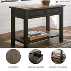 Table basse/de console Tyler Creek gris-brun/noir – Signature Design by Ashley : moderne du milieu du siècle avec étagère ouverte, tiroir de rangement